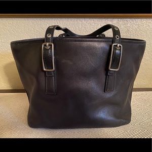 COACH Vintage Legacy Market Leather Tote in Black